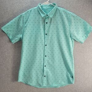Department West Button‎ Up Polo Shirt Size Large Light Blue